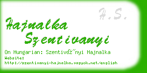 hajnalka szentivanyi business card